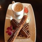 Chocolate churros  and hot chocolate