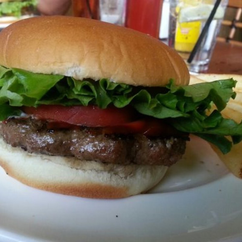 Hamburger with steak fries(Haleiwa Joe’s Seafood Grill)