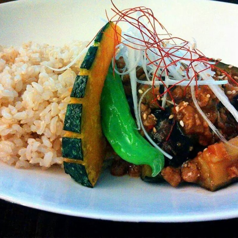 秋ナスの麻婆丼( ララカフェ)