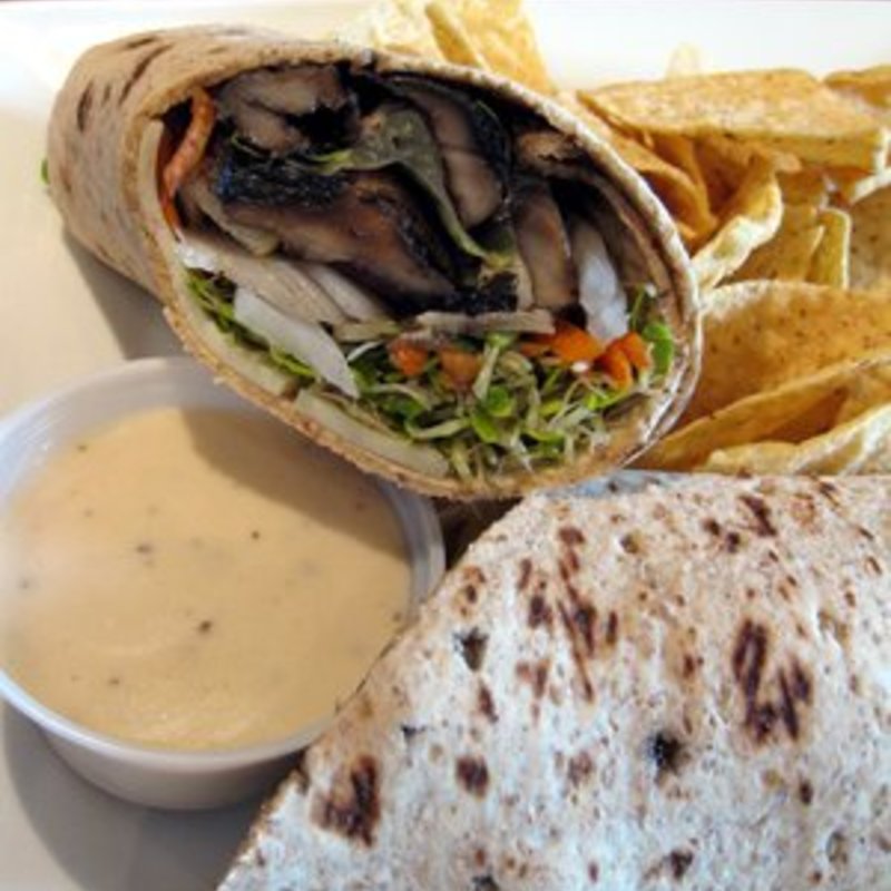 Grilled Garlic Portabello Mushroom Wrap(Red Ginger Health Cafe)