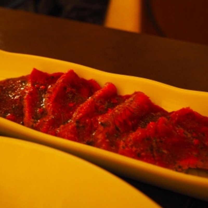 馬刺しのカルパッチョ(タペオ王子)