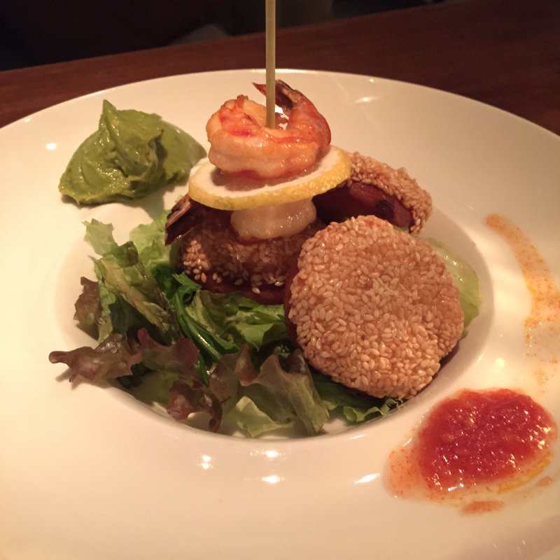 海老アボカドトースト(バリラックス ザ ガーデン 梅田 （BALILax Marubiru Garden Cafe）)