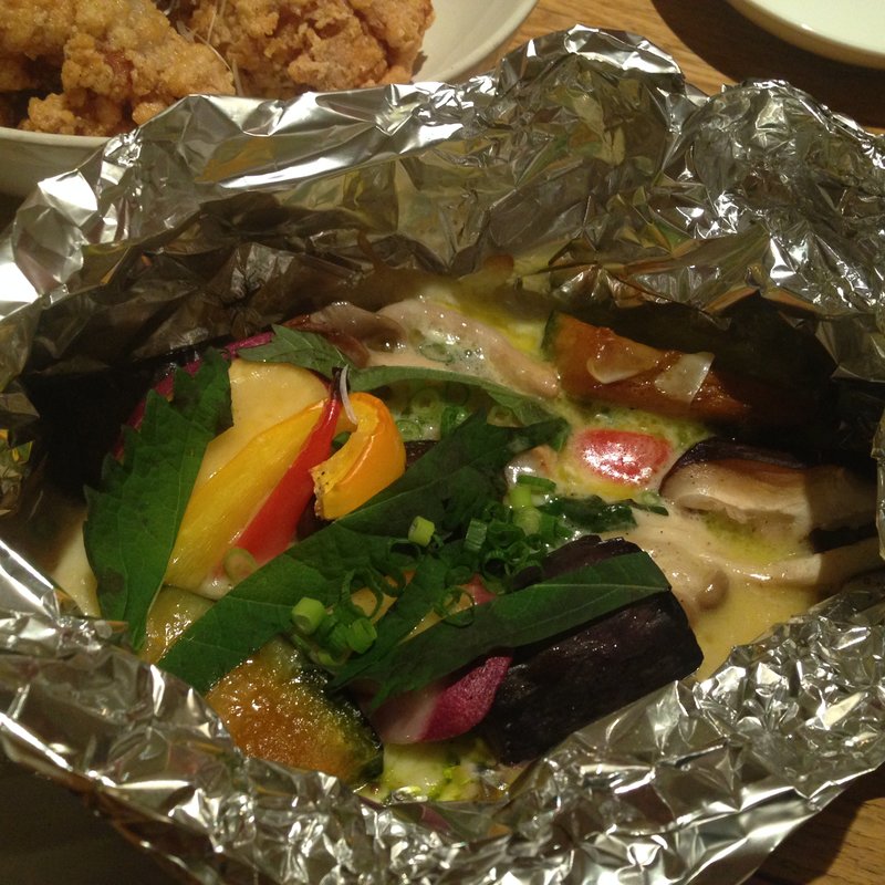 野菜のチーズホイル焼き (ひだまり農園)