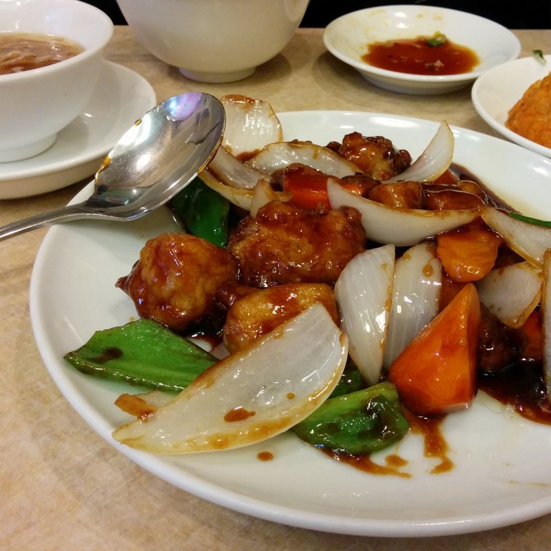  謝謝セット2 鶏肉と黒酢のハースー炒めランチ(謝朋酒樓)