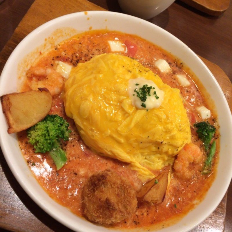 帆立と海老とモッツァレラチーズのオムライスドリア(ムーミンスタンド 天王寺ミオ店 )