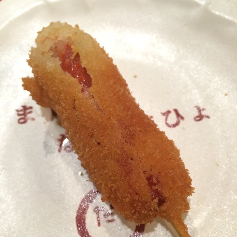 串カツ  赤ウインナー(小だるま屋 新大阪宮原店)