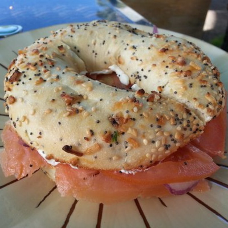 Lox everything bagel(Island Brew Coffeehouse)