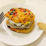 Black sesame gelato sandwich