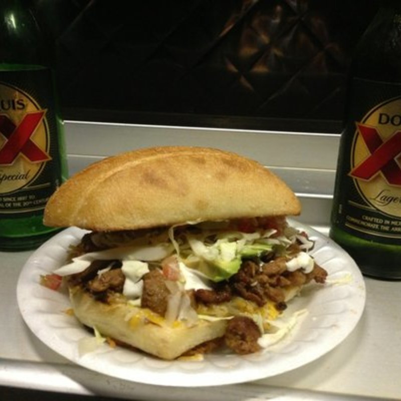 Pork adobada torta(Beto’s Tacos )