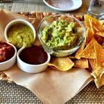 Chips, guacamole, salsa trio
