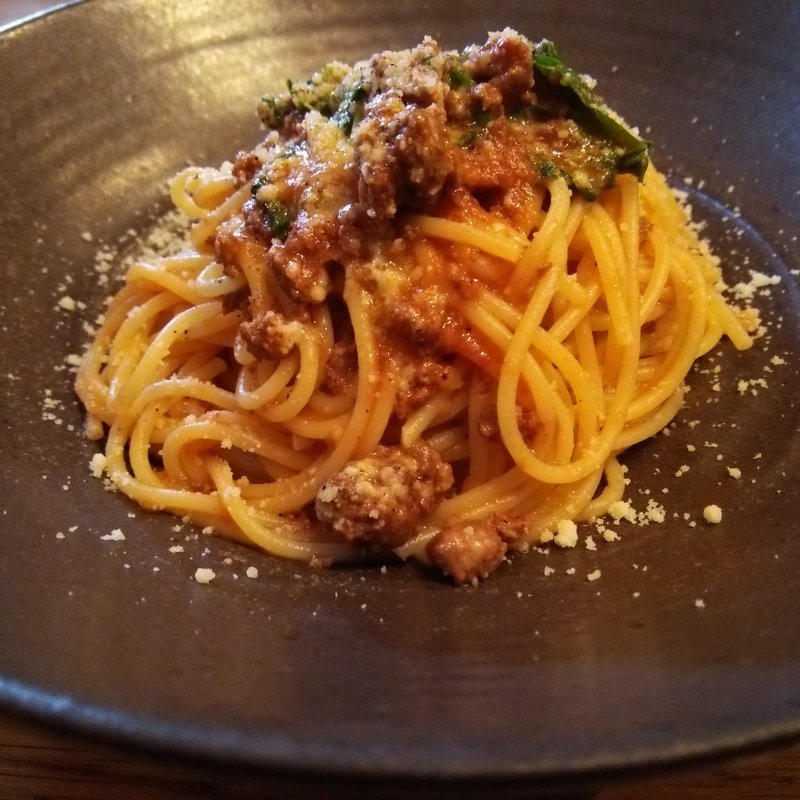 鹿肉とかぶのボロネーゼ(ワニカフェ)