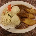 Fried fish curry plate
