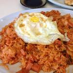 Kimchi fried rice with spam
