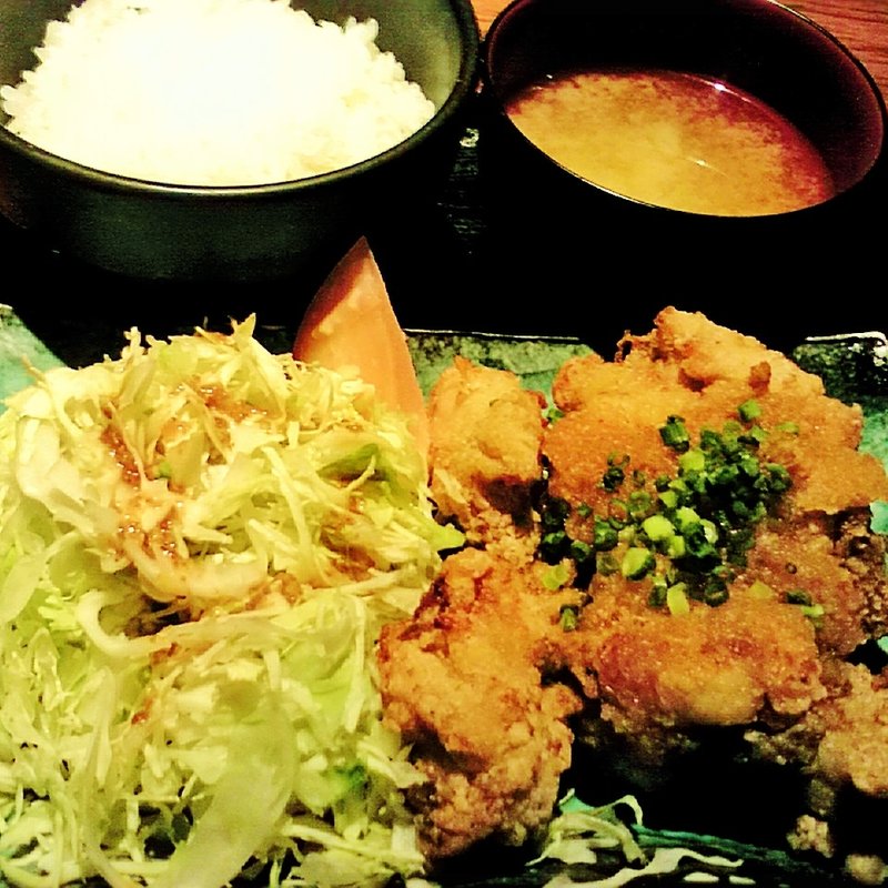 鶏の唐揚げ定食　おろしポン酢(森のしずく)