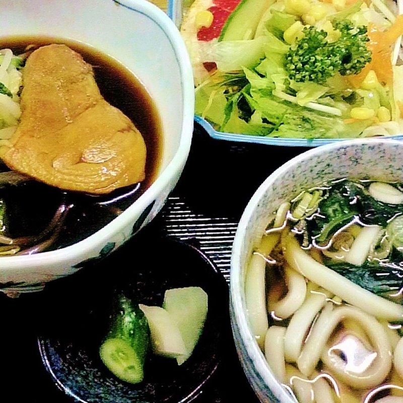 かじきの煮つけ定食 ミニうどん付き(やきとりやきとん 市場の食堂)