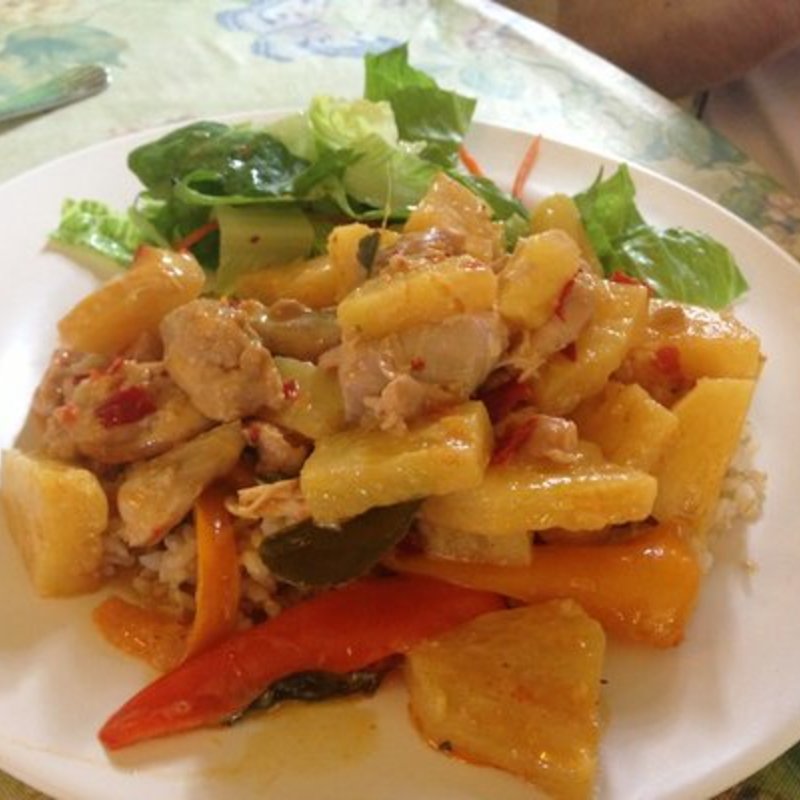 Pineapple red curry with chicken( The Clay Oven)