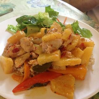Pineapple red curry with chicken( The Clay Oven)