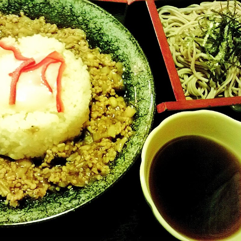 日替わり定食　キーマカレーとミニそば(おごじょ家 東陽町店)