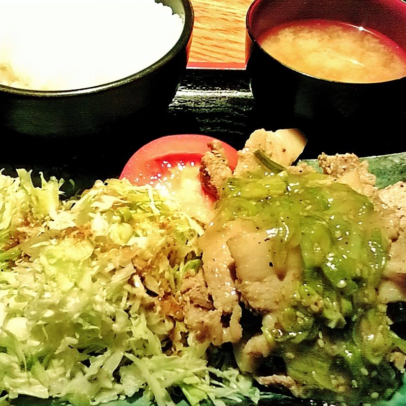 豚焼定食　ねぎ塩だれ(森のしずく)