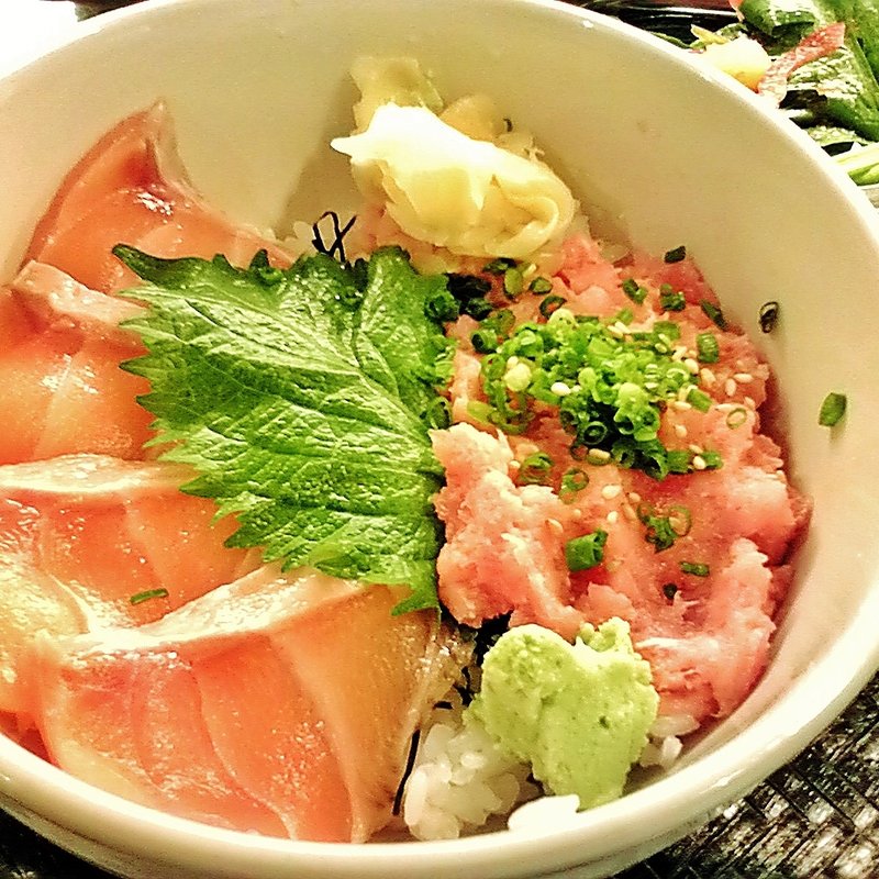 サーモンとねぎとろ丼(Firebird)