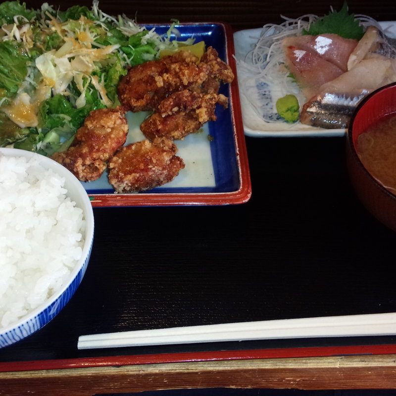日替わり定食(唐揚げ＆刺身)(魚鉄 （【旧店名】鉄）)