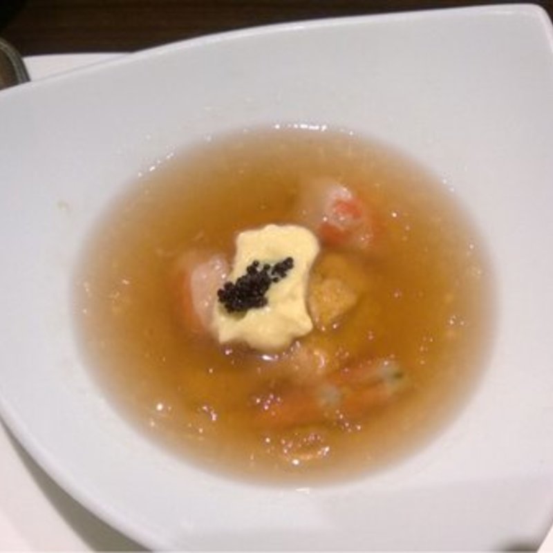 Uni with shrimp jelly(Rokkaku Restaurant)