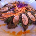 Stuffed Salmon roll w green Salad(PMarin Thai)