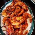 Fresh spicy salt and pepper prawns