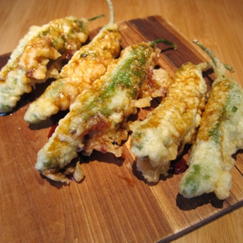 Shishito Tempura Stuffed Spicy Tuna Sweet Sauce(Osawa Shabushabu Sushi)