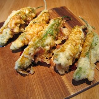 Shishito Tempura Stuffed Spicy Tuna Sweet Sauce(Osawa Shabushabu Sushi)