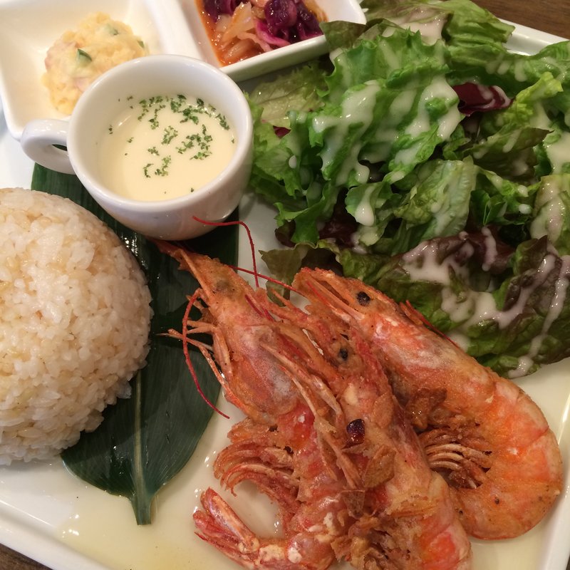 ガーリックシュリンププレート(ハワイアンバール ka’apuni )