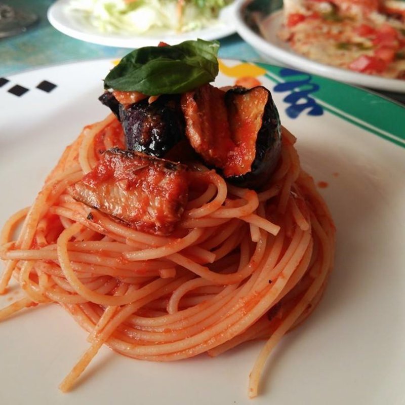 ランチセット（ナスとサーディンのトマトソース）(ラ・パスタ陶 和光店)