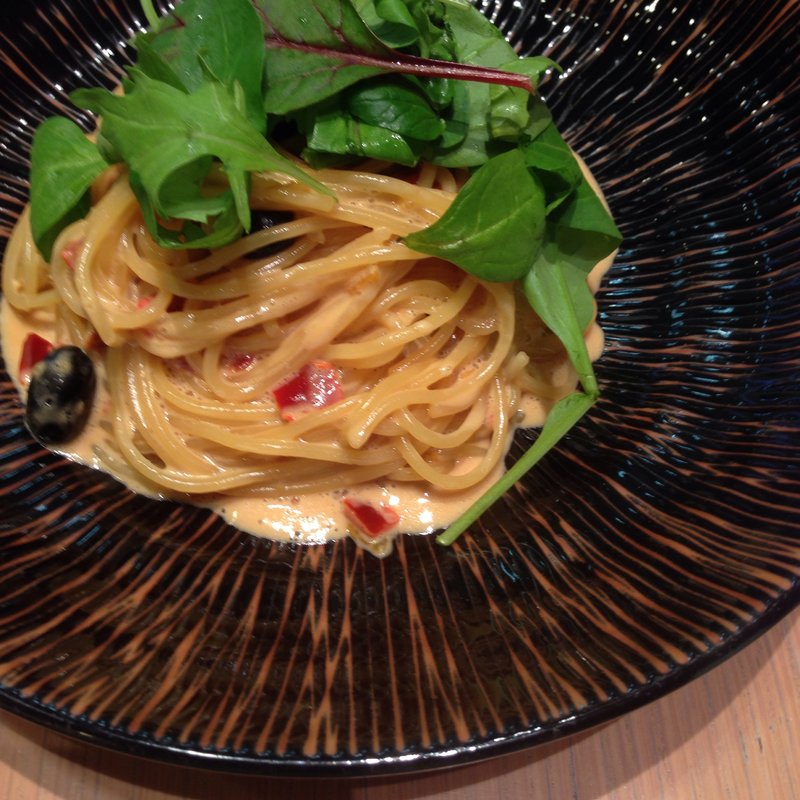 丹波黒豆のゆず風味パスタ特製醤油クリーム仕立て(よーじや 羽田空港第1ターミナル店)