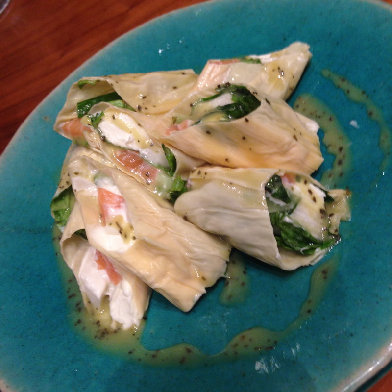 サーモンクリームの湯葉巻き(旬和席 うおまん 三ノ宮店 （しゅんわせき うおまん）)