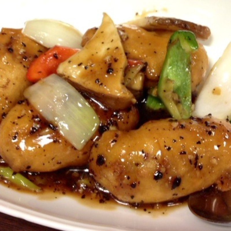 牡蠣の揚げものと浜納豆の炒めもの(神洲之華)