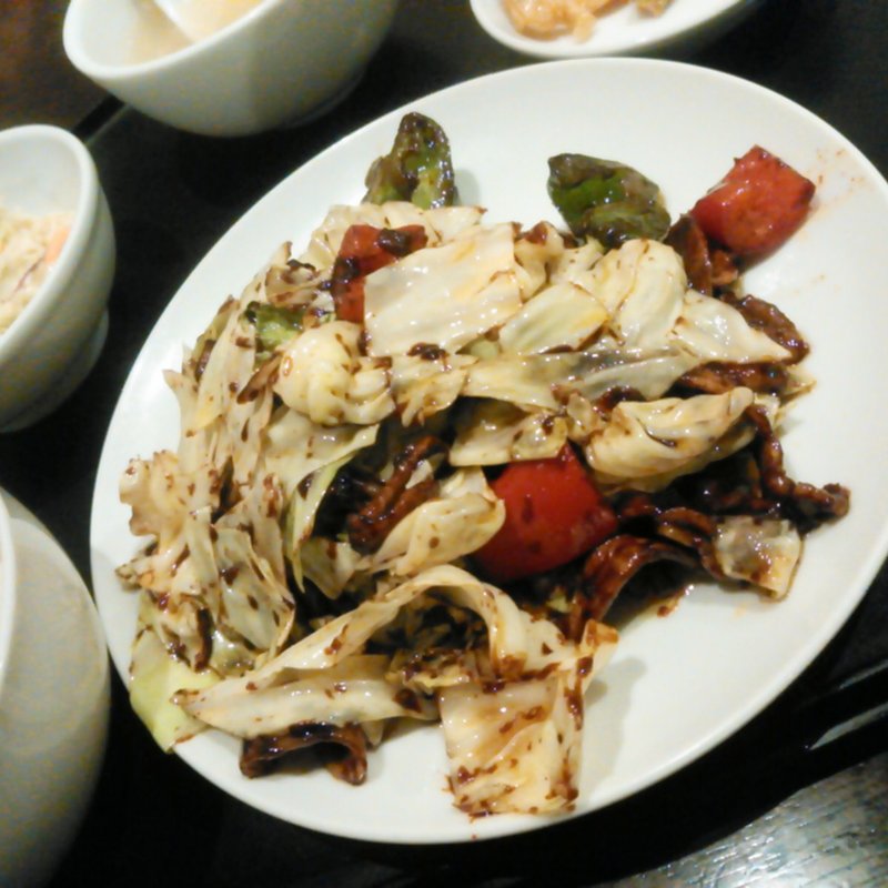 回鍋肉定食(中国小皿酒家 楽山 （チュウゴクコザラシュカラクザン）)