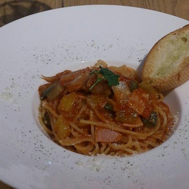 あらびきソーセージとなすとズッキーニのトマトパスタランチ(コテ　カフェ （Cote Cafe）)