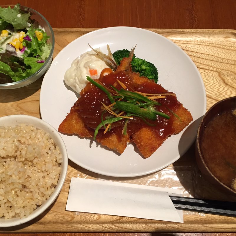 さくさくアジフライの甘酢あんかけ定食