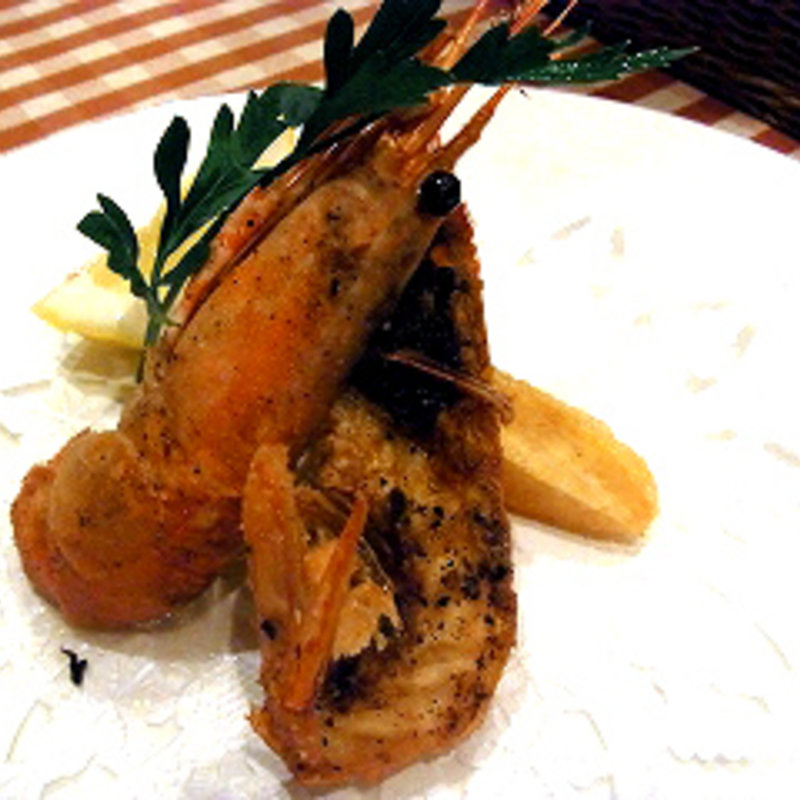 カリカリボタン海老(ムッシュふらいぱん )