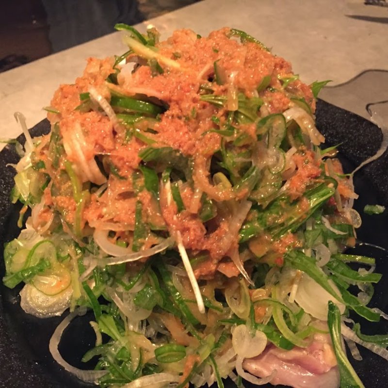 【鹿児島】薩摩軍鶏たたきネギどか盛り(薩摩国鶏 （サツマクニドリ）)