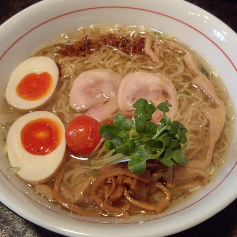塩そば（細麺）＋味玉(中華そば 敦)