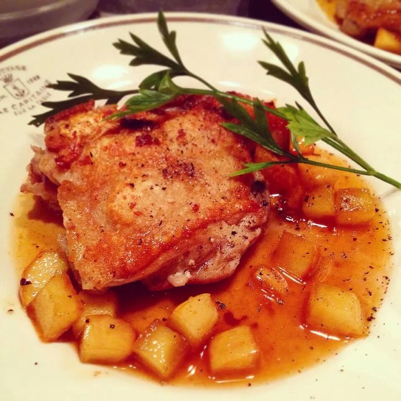 鶏のロースト焼きりんごとレモンのソース(クッチーナ ベジターレ マルヨシ （【旧店名】SAKAYA CAFE MARUYOSHI）)