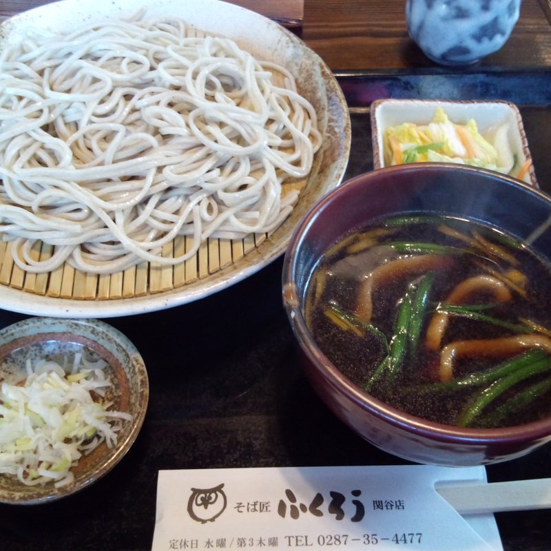 鴨汁つけ 皿そば（普通盛） (十割そば ふくろう 関谷店)