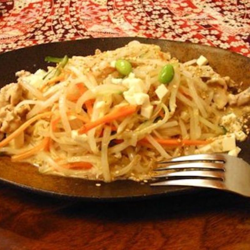 野菜と豚肉の冷たいスパゲティー(まとい亭)