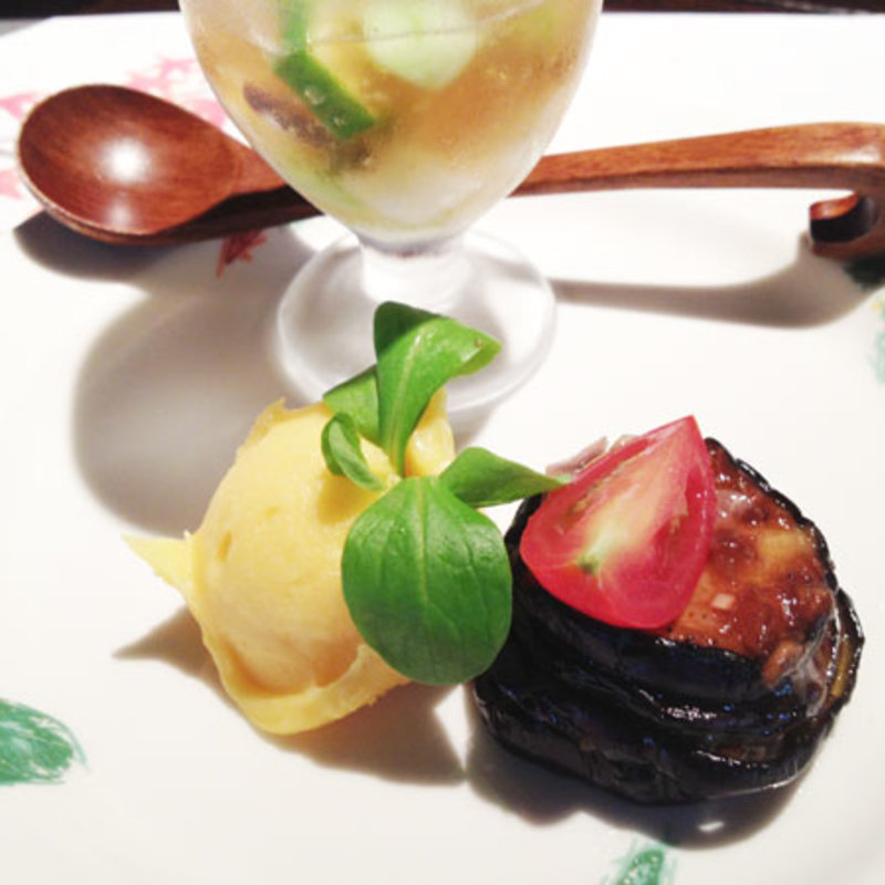 米ナスグリル・サツマイモのピュレ(白金亭)