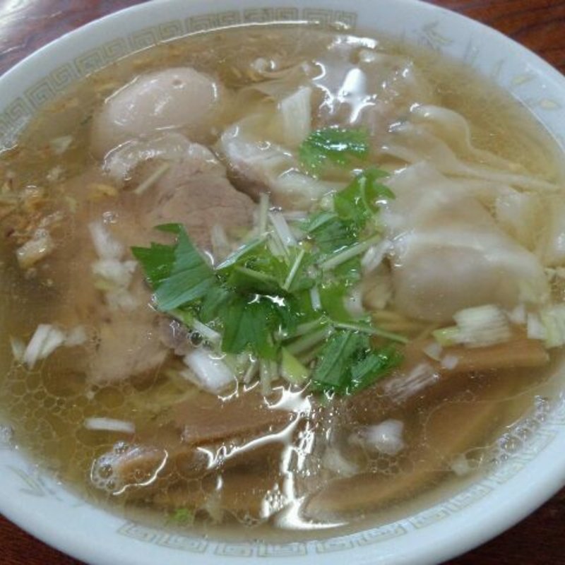 塩ワンタンメン＋味付玉子(支那そば一麺 （しなそばいちめん）)