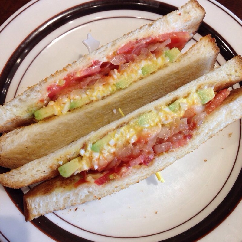 海老とアボカドと玉子のトーストサンド(星乃珈琲店 河原町店 )