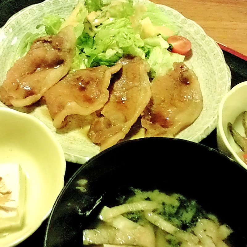 生姜焼き定食(おごじょ家 東陽町店)