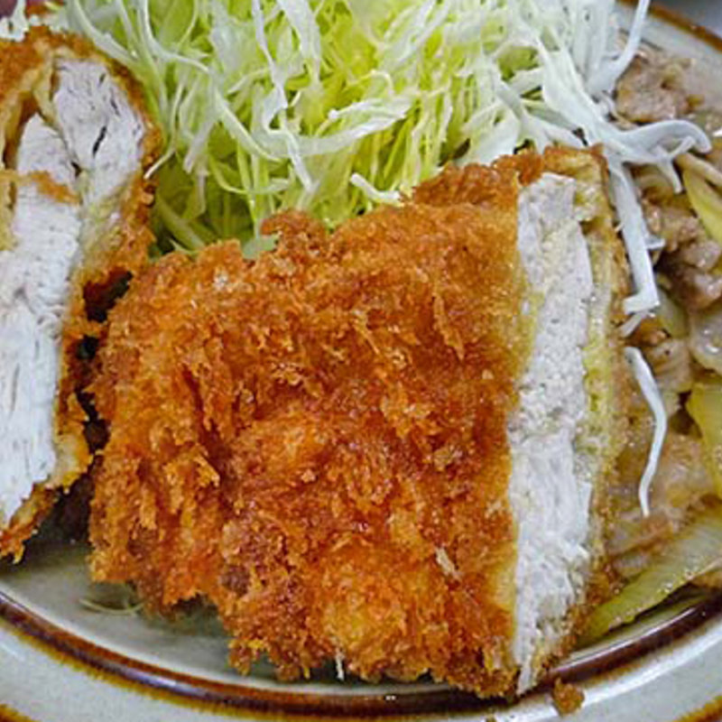 ヒラメフライ＋生姜焼き定食(キッチン南海 高円寺店 （キッチンナンカイ）)