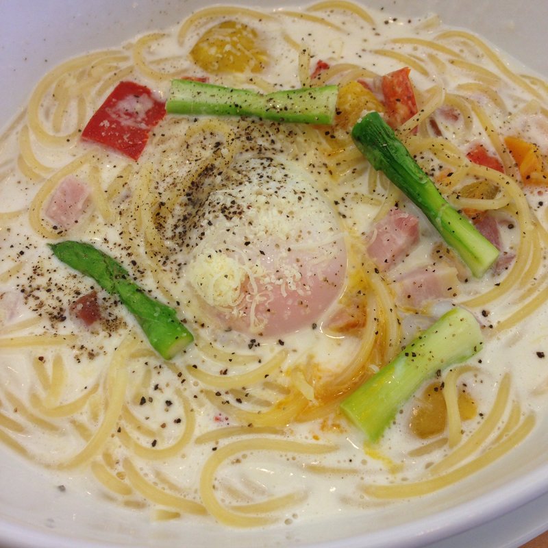半熟卵のクリームスープスパゲッティ(ココス アルプラザ亀岡前店 （COCO’S）)